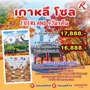 เกาหลี โซล ใบไม้เปลี่ยนสี 5วัน3คืน
